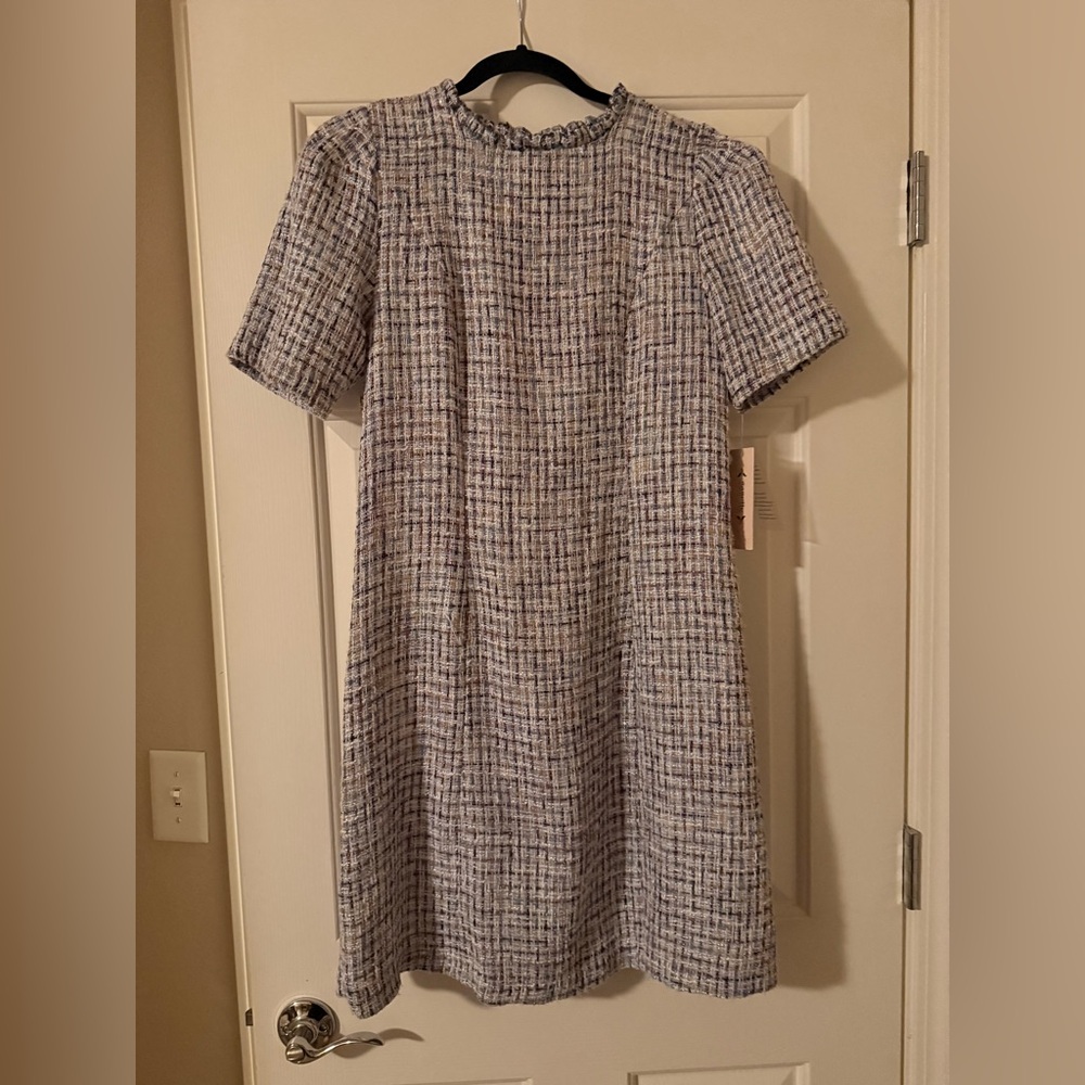 Nannette Blue and White Tweed Dress